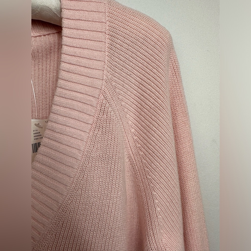 Anthropologie Ombre V Neck Sweater Pink White Gold Long Sleeve Size Medium NWT - Picture 6 of 10